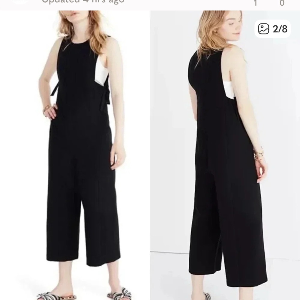 Madewell texture and thread cream side tie jumpsuit - Picture 2 of 5